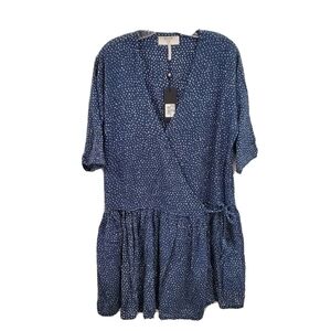 NEW One Teaspoon Starry Night Navy V-Neck Wrap Dress